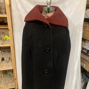 RARE vtg 1960s PEDRO RODRIGUEZ Spain houndstooth wool womens cape  one size